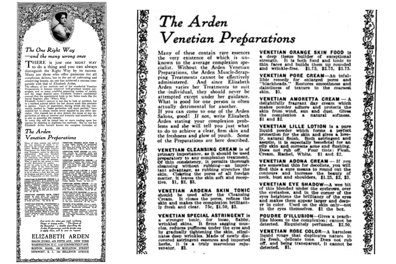 THE STORY OF- Eyeshadow - Elizabeth Arden eyeshadow advertisment 1918