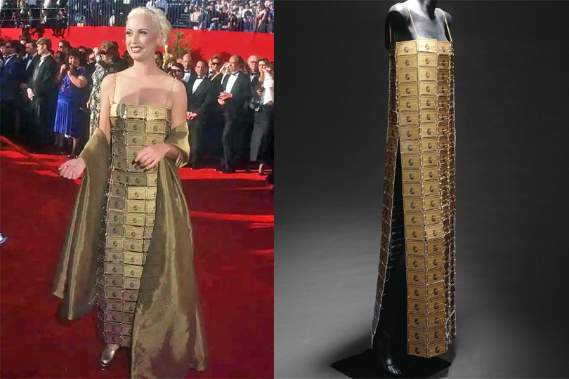 A Look Back At The American Express Gold Card Dress Lizzy Gardiner Wore To The 1995 Oscars