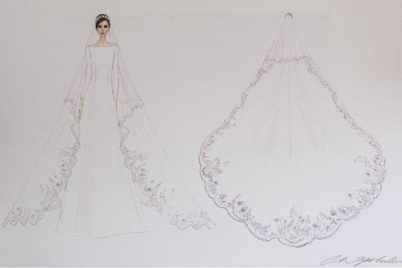 THE STORY OF Meghan Markle's Givenchy Wedding Dress - Sketch